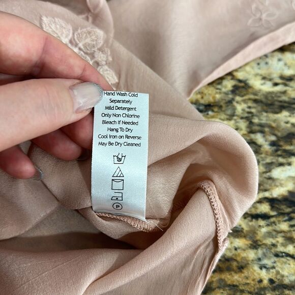 Kyla Seo Luana Rosewater Embroidered 3/4 Sleeve Tunic Top Size S - Picture 10 of 12